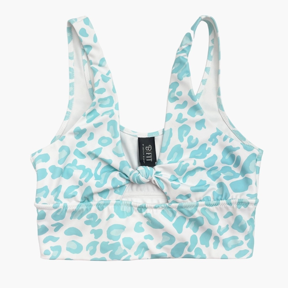 B Fit By Beach Bunny Blue Leopard Print Sports Bra